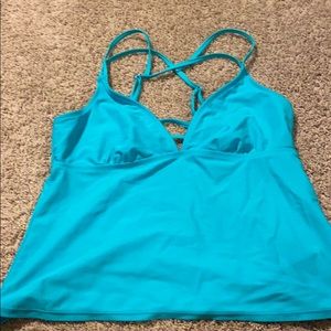 Light blue bathing suit top size large never worn